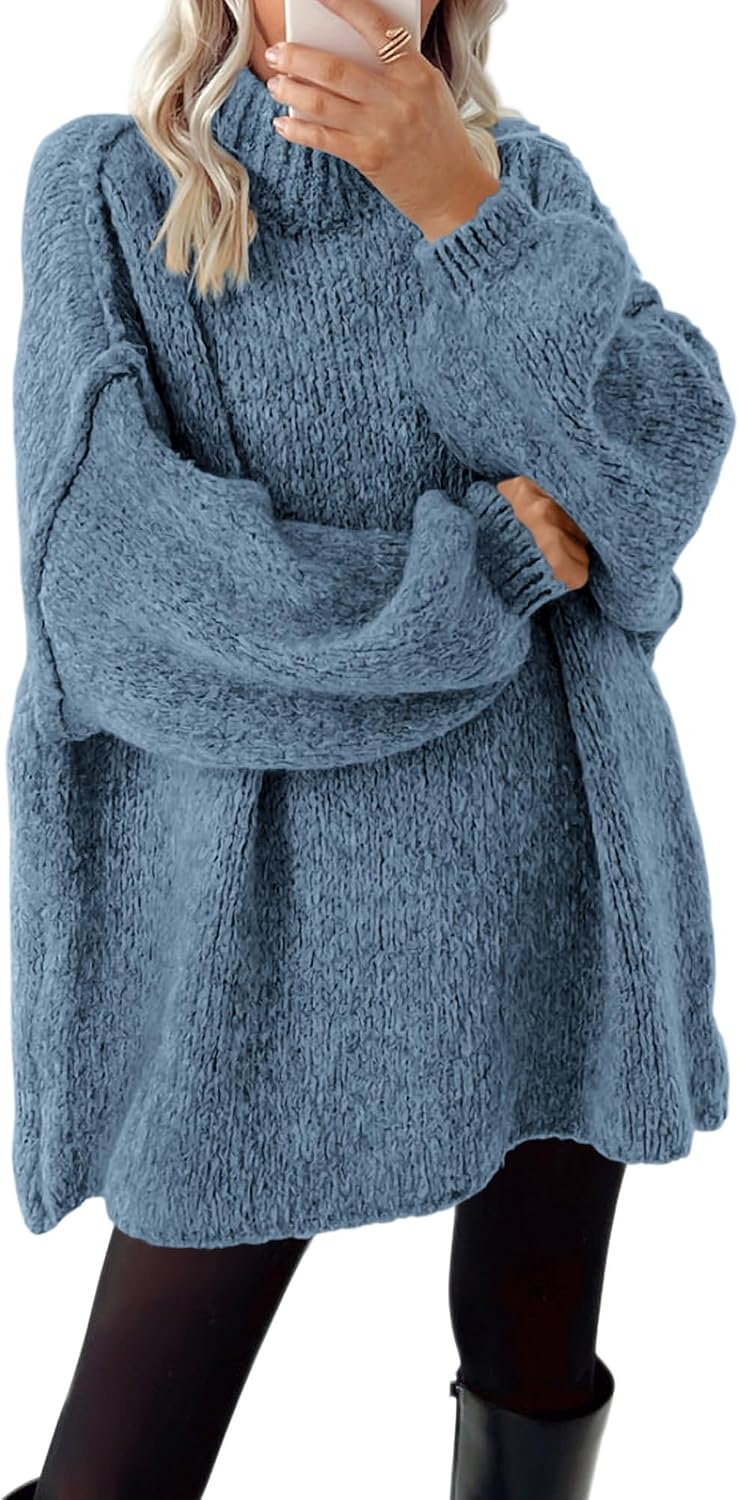 BTFBM Sweaters for Women Fall 2026 Long Sleeve Mock Neck Cable Knit Oversized Sweater Pullover Tops Thick Winter Clothes