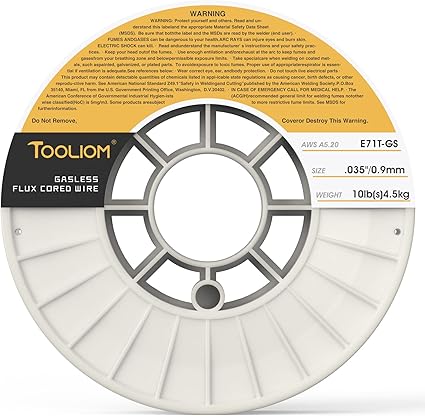 TOOLIOM E71T-GS .035" Diameter 10-Pound Spool Flux Core Self-shielded Carbon Steel MIG Welding Wire