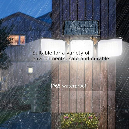 CRONAX Solar Outdoor Lamp, Solar Lamp 180ledip65 Waterproof Motion Sensor, Human Body Infrared 3 Head Induction Floodlight Outdoor Garden Landscape Lighting Wall Lamp