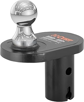 CURT 60602 Double Lock Offset Gooseneck Ball, 4-Inch Offset, 20,000 lbs, 2-516-Inch Diameter , Black