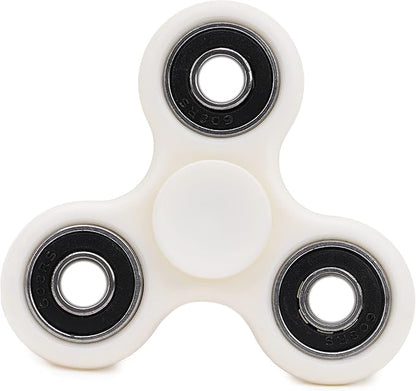 Toyland® Fidget Hand Spinner - Stress and Anxiety Relief - Assorted Colours (White & Black Rings)