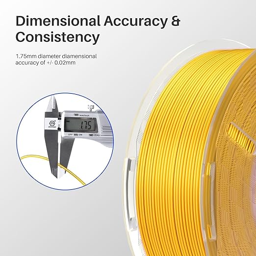 ELEGOO Silk PLA Filament 1.75mm Silver Grey 1KG, 3D Printer Filament Dimensional Accuracy - 0.02mm, 1kg Plastic Spool(2.2lbs) 3D Printing Filament Fits for Most FDM 3D Printers