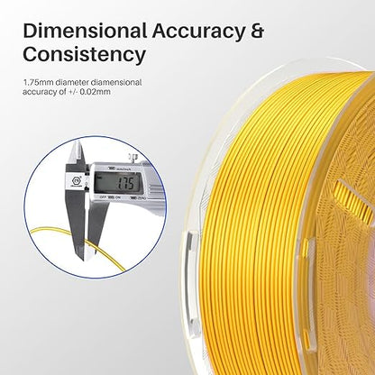 ELEGOO Silk PLA Filament 1.75mm Silver Grey 1KG, 3D Printer Filament Dimensional Accuracy - 0.02mm, 1kg Plastic Spool(2.2lbs) 3D Printing Filament Fits for Most FDM 3D Printers