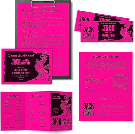 Neenah Astrobrights Color Paper, 8.5” x 11”, 24 lb/89 GSM, Fireball Fuchsia, 200 Sheets (21688)
