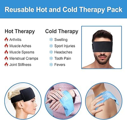 Ice Pack Reusable,Cold Head Wrap for Headaches,Wisdom Teeth Ice Pack Head Wrap,Migraine Head Wrap,Eye Ice Pack,Cold Compress Eye Mask for Puffy Eyes, Stress Relief