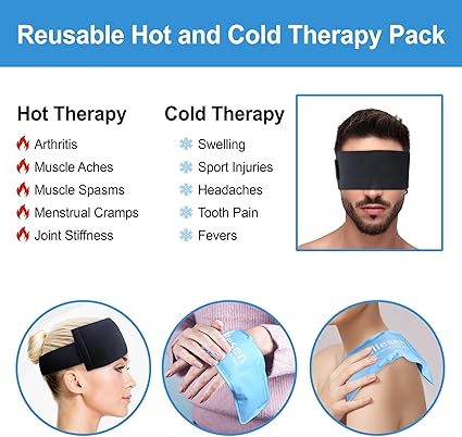 Ice Pack Reusable,Cold Head Wrap for Headaches,Wisdom Teeth Ice Pack Head Wrap,Migraine Head Wrap,Eye Ice Pack,Cold Compress Eye Mask for Puffy Eyes, Stress Relief