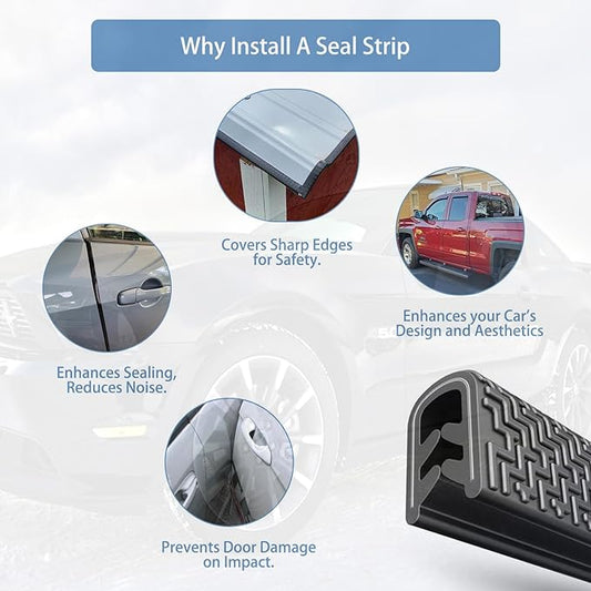 Winfort 16.5FT(5M) Universal Car Door Edge Protector Guards, No-Glue Required Rubber Seal U Shape Automotive Door Entry Guard, Suitable for Most Cars, SUVs and Trucks (Red)