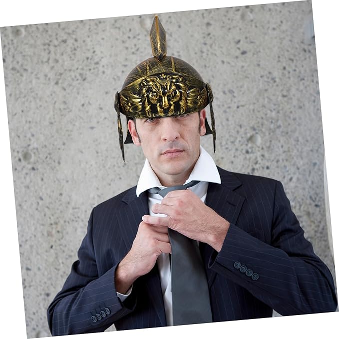 Roman Soldier Helmet for Cosplay Knight Headwear with Artistic Detailing for Halloween Costume Parties
