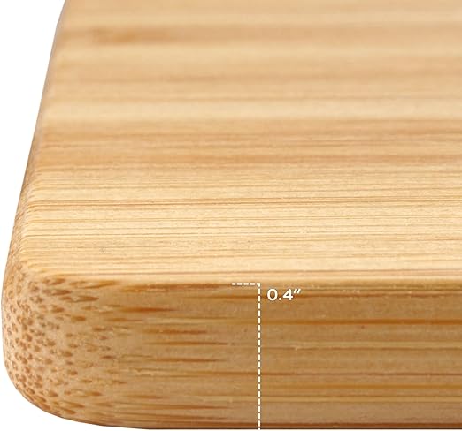 BambooMN Small Premium Bamboo Serving and Cutting Board, Charcuterie, Home and Everyday use - 7.9" x 5.5" x 0.4" - 1 pc