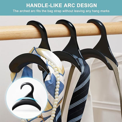 6PCS Purse Handbag Hanger Hooks for Closet, Handbag Organizer Purse Hooks, Bag Rack Holder Storage for Hanging Tote Bag Backpacks Satchels Crossovers Scarf Belt and Tie (Black)