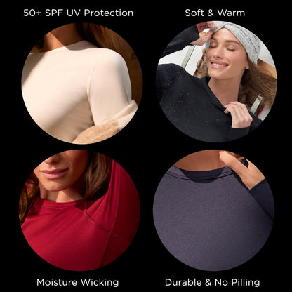 2-piece thermal set from Cuddl Duds keeps you warm, dry, and protected in cold weather with fleece-lined, moisture-wicking, and stretchy fabric.