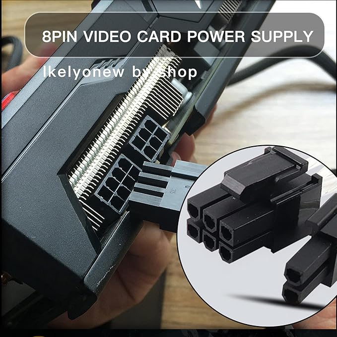 8 Pin PCIe GPU Power Cable Adapter - Female to Dual 8 Pin (62) Male GPU Extension Cable