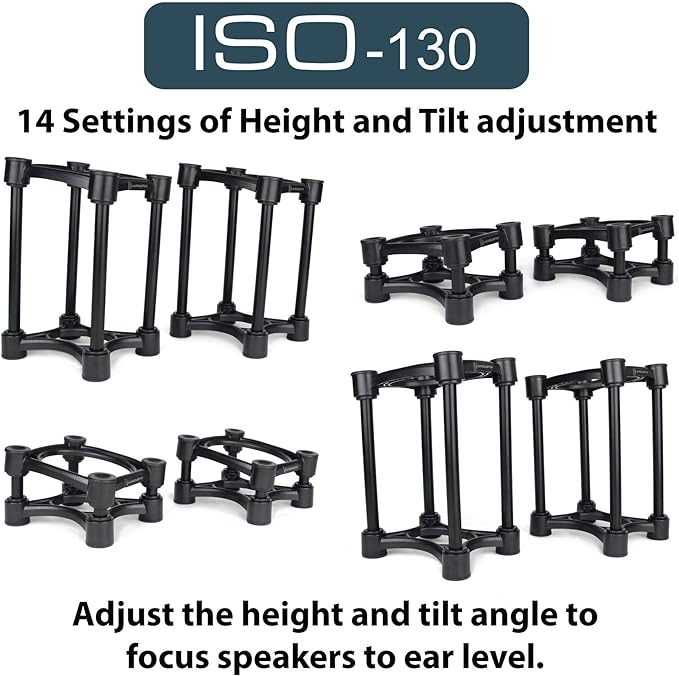 IsoAcoustics Iso-Stand Series Speaker Isolation Bases Only: Iso-130 (5.1" x 6) Pair