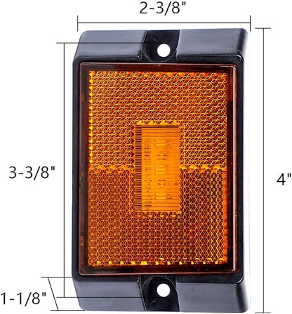 CZC AUTO LED Amber Side Marker Lights Sealed Submersible LED Clearance Reflector Lamps Waterproof Trailer Running Lights for 12V Boat Trailer Truck Marine RV (2 pack)