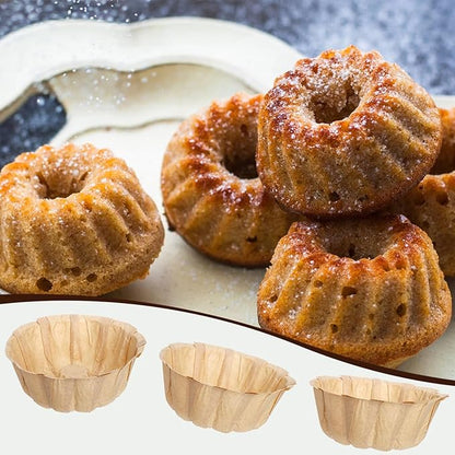 4 Inch 100 Pcs Bundt Cake Pan, Bundt Cake Pan Nonstick, Greaseproof Paper Liner, Mini Fluted Tube Pan Liner, Nonstick Greaseproof Heat Resistant Paper Cake Pan Liners 100pcs