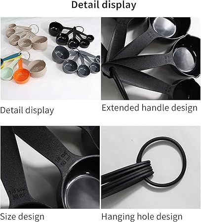 TULTU Personalized Customized 5-Piece Measuring Cup Spoon Set Professional Plastic Measuring Cup Multi-Purpose Coffee Spoon Children's Milk Powder Spoon Suitable for Every Family