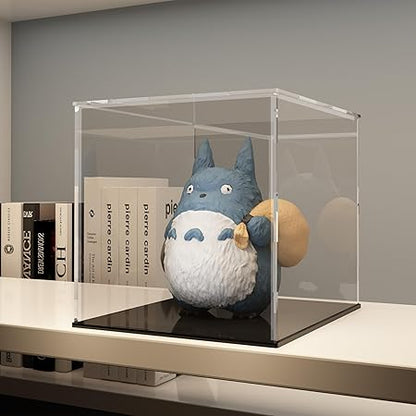 Acrylic Display Case for Collectibles and Toys, Versatile Clear Acrylic Display Box with Black Base for Action Figures and Souvenirs, 9-inch