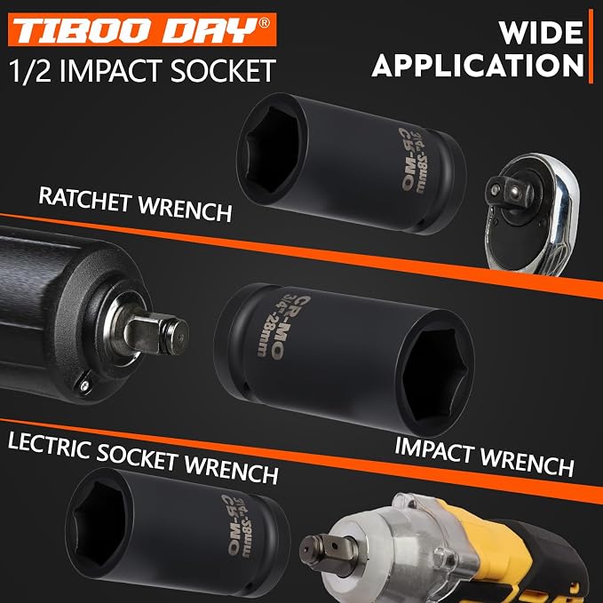 1/2" Drive Impact Socket 1-1/4" Deep Impact Socket Cr-Mo Steel
