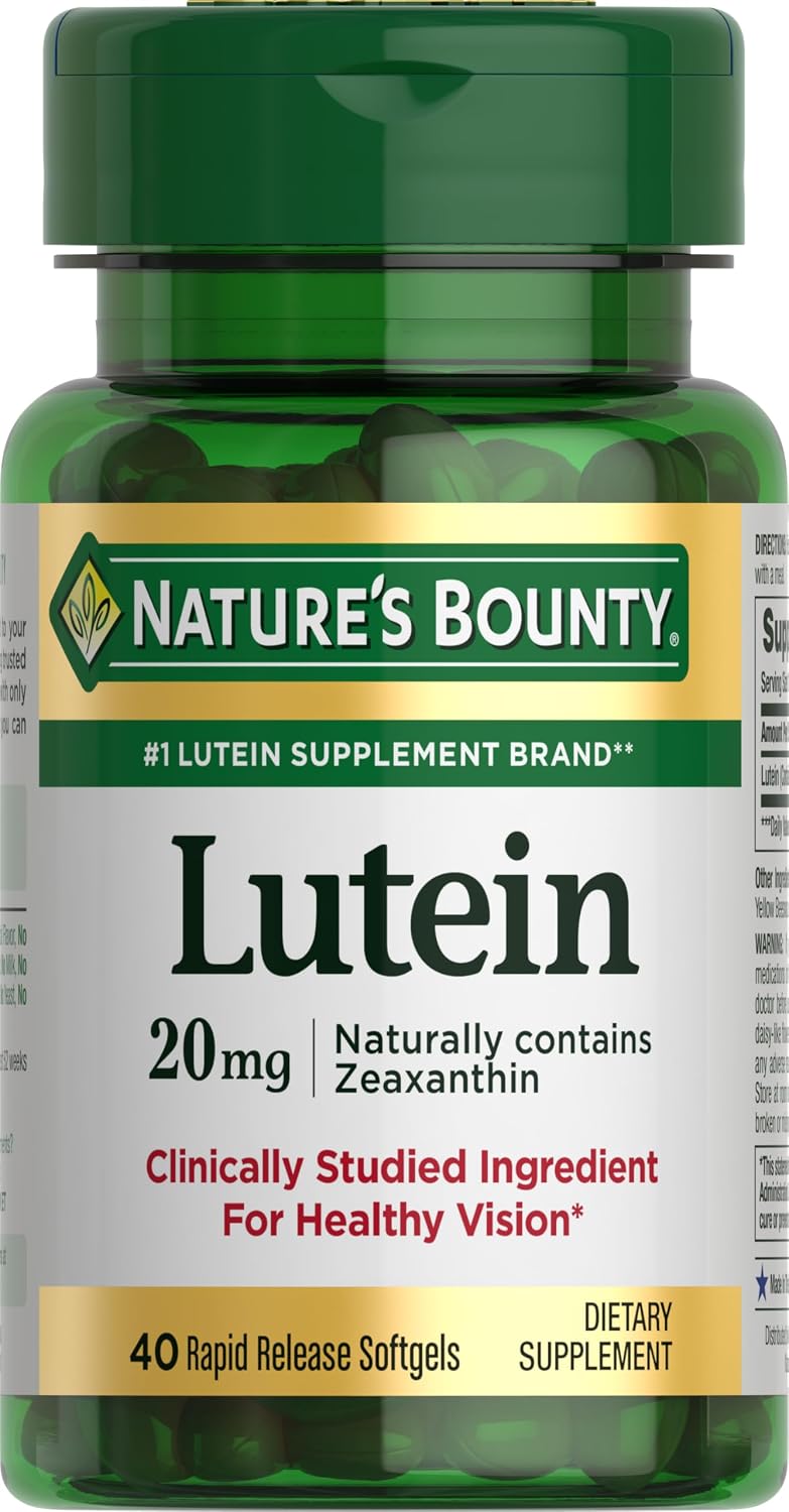 These lutein supplements from Nature's Bounty provide important support for healthy vision, including helping in low contrast situations.