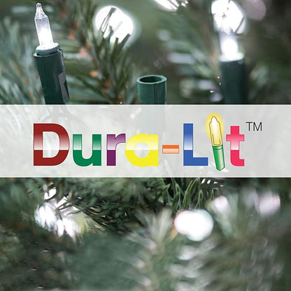 Vickerman 9' Flocked Alaskan Pine Artificial Christmas Garland, Clear Dura-lit Incandescent Mini Lights - Faux Pine Christmas Garland - Seasonal Indoor Home Decor