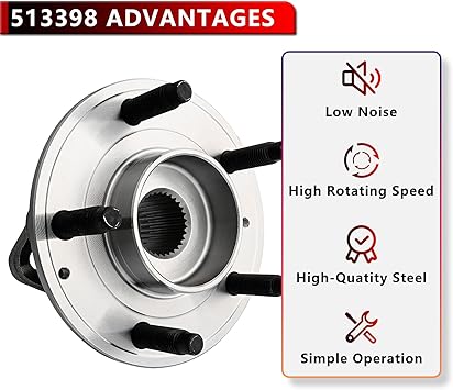 513398 Front or Rear Wheel Bearing and Hub Assembly Compatible for Chevrolet Malibu 2016-2021,for Buick Cascada 2018-2019,for Lacrosse 2017-2019, for Regal Sportback 2018-2020