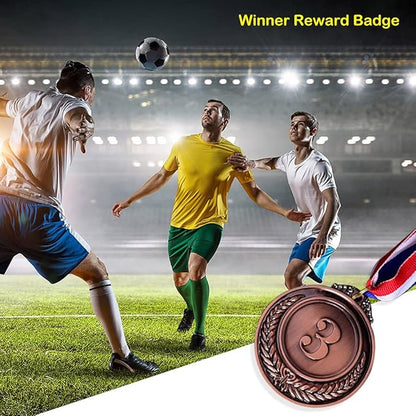 Gold Silver Bronze Award Medals with Ribbon, Reward Encourage Badge Competitions Prizes Winner Reward Medals for Contests, Party Games, and Classroom Rewards
