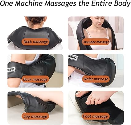 Theriva Shiatsu Neck  Back Massager - 3D Kneading with Heat for Pain Relief (Black)