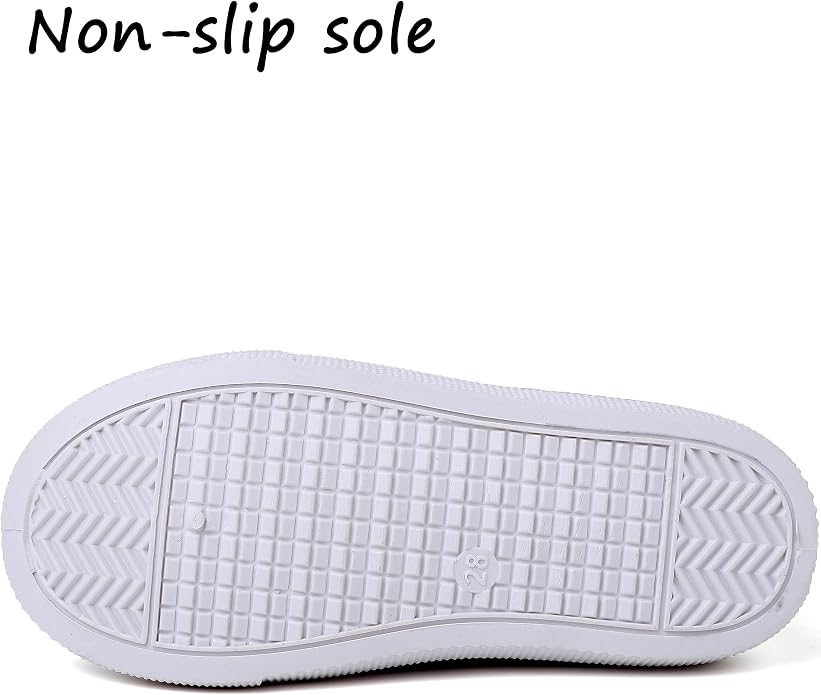Size 6-6.5 Toddler Boy's Girl's Toddlers Canvas Sneakers Slip-On Lightweight Kids White Sneakers Casual Skin-Friendly Walking Running Shoes(Toddle/Little Kids/Big Kids)