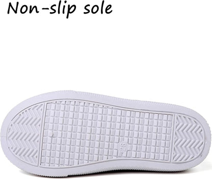 Size 6-6.5 Toddler Boy's Girl's Toddlers Canvas Sneakers Slip-On Lightweight Kids White Sneakers Casual Skin-Friendly Walking Running Shoes(Toddle/Little Kids/Big Kids)