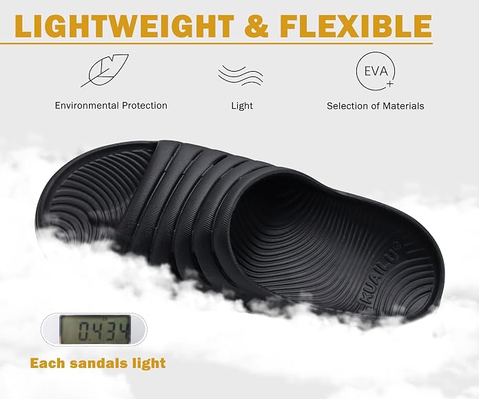 KuaiLu Recovery Sandals Women With Comfortable Arch Support Sport Slides | Ladies Orthotic Thick Cushion Open Toe Slippers Relief Plantar Fasciitis Reduces Stress on Feet,Joints & Back Post-Exercise