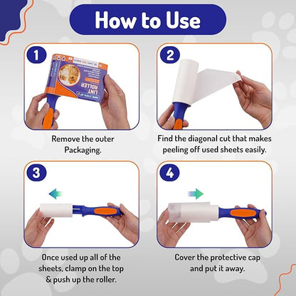 Lint Rollers for Pet Hair Extra Sticky Refills - Includes 420 Sheets6 Lint Roller Refills - Travel Size Pet Hair Roller Refills - Sticky Rollers for Pet Hair, Clothes, Furniture, Carpet etc