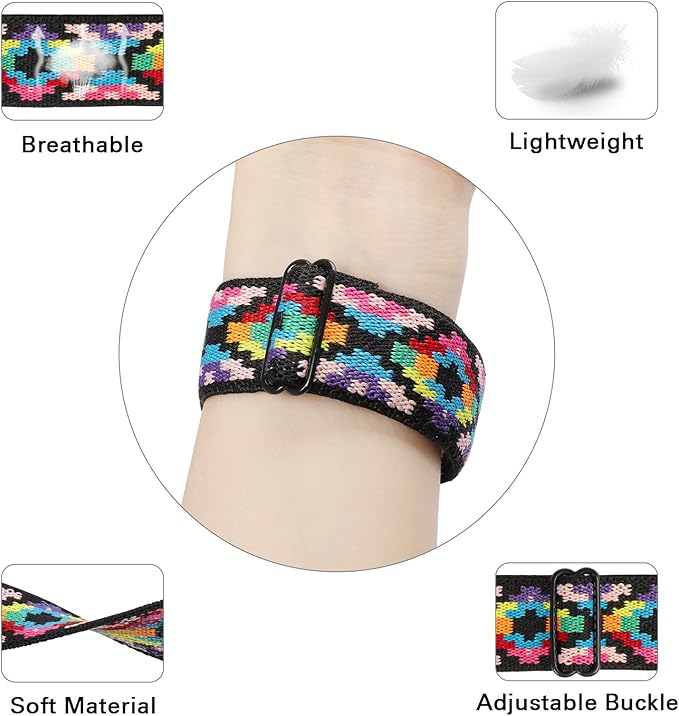 Stretchy Nylon Loop Bands Compatible with Apple Watch 38mm 40mm, Adjustable Soft Elastics Strap Compatible with Apple Watch SE iWatch Series 654321 Colorful 38mm40mm