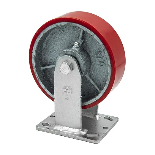 6"x2" Rigid Caster Heavy Duty Polyurethane Wheel on Steel Hub, Supports 1200lb Each, Perfect for Tool Box, Furniture, Musician Instrument Cases, DYI Projects