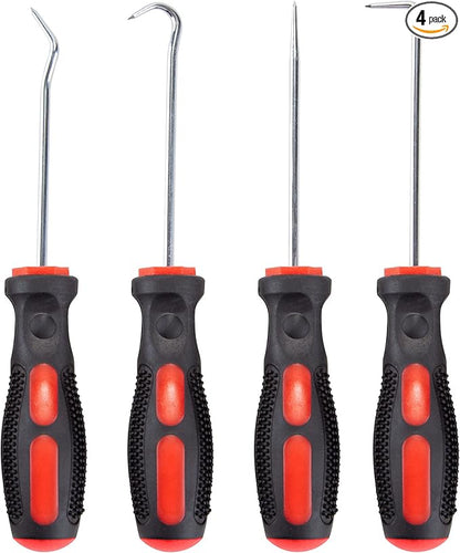 CARTMAN Precision 4 Piece Pick and Hook Set, Car Auto Oil Seal, O-Ring Seal Gasket, Pick Hook Puller Remover