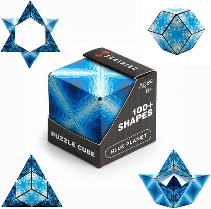 Shashibo Sensory Fidget Toy for Adults & Kids, Stress Relief Fidget Toy for Adults, Teens & Kids, Cool Fidget Toys for Desk, Classroom Must Have, Sensory Shape Shifting Cube, 100+ Possible Shapes