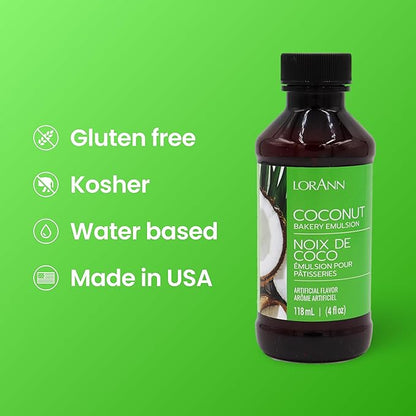 LorAnn Coconut Bakery Emulsion, 4 ounce bottle