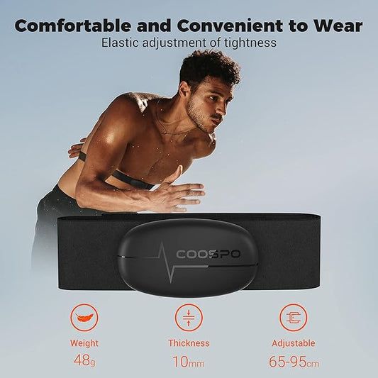 COOSPO H6 Heart Rate Monitor Chest Strap Bluetooth 4.0 ANT IP67 Chest Heart Rate Sensor for Peloton Polar DDP Yoga Map My Ride Garmin Sports Watches