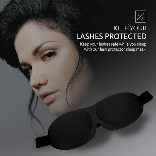 Lash Affair 3D Eye Mask for Sleeping Eyelash Extensions, Lash Protector Cupped Molded Night Sleep Mask, Contoured Mask Eye Cover, Comfortable and Lightweight, Jet Black
