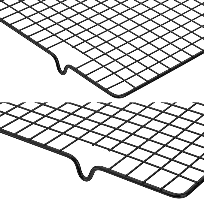Tebery 4 Pack Black Heavy-Duty Wire Cooking Rack Baking Racks, Nonstick Baking & Cooling Grid for Roasting, Cooking, Grilling, Drying - 16" x 10"