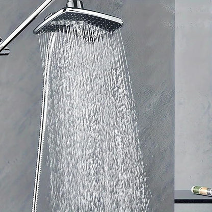 Rainfall Showerhead, Rectangular High Pressure Rain Fall Showerheads Rain Shower Head ABS Rainfall Shower Head Adjustable Angle 3 Levels Bathroom Showerhead