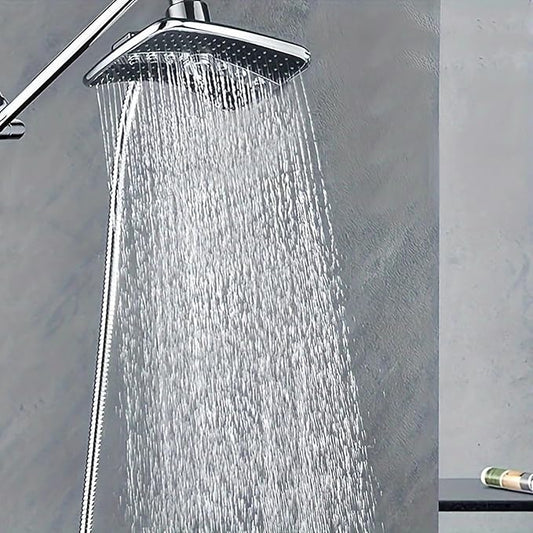Rainfall Showerhead, Rectangular High Pressure Rain Fall Showerheads Rain Shower Head ABS Rainfall Shower Head Adjustable Angle 3 Levels Bathroom Showerhead