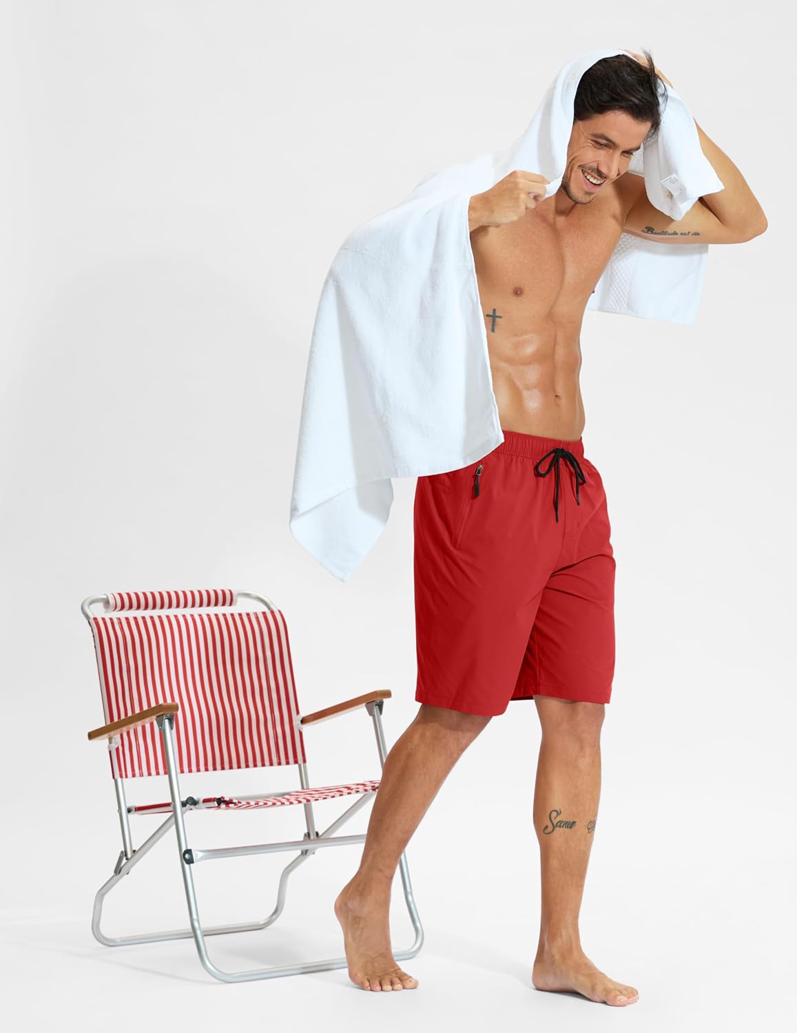 G Gradual Men's Swim Trunks 9" Quick Dry Swimming Board Shorts with Zipper Pockets Swimwear Bathing Suit for Men No Liner