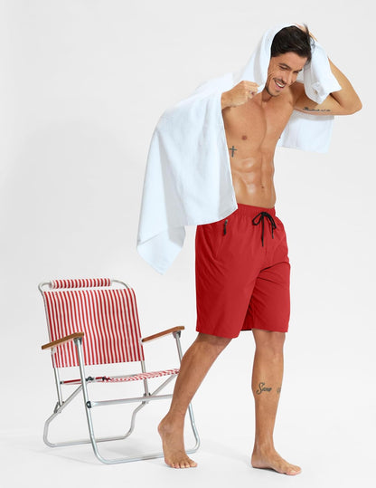 G Gradual Men's Swim Trunks 9" Quick Dry Swimming Board Shorts with Zipper Pockets Swimwear Bathing Suit for Men No Liner