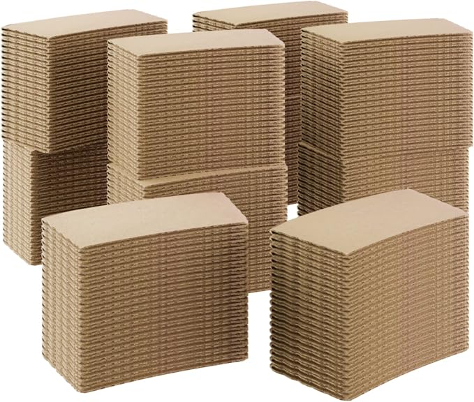 Sleeves Coffee 200 Pcs Corrugated Brown Kraft Paper Cups Sleeves Fit 12oz, 16oz, 20oz, 22oz & 24oz Cups Recyclable & Disposable Perfect for Hot Drinks in Cafes & Offices (PACK OF 200)