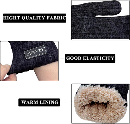 Beurlike Winter Mittens Gloves for Women Warm Fleece Lining Knit Thick Gloves for Cold Weather