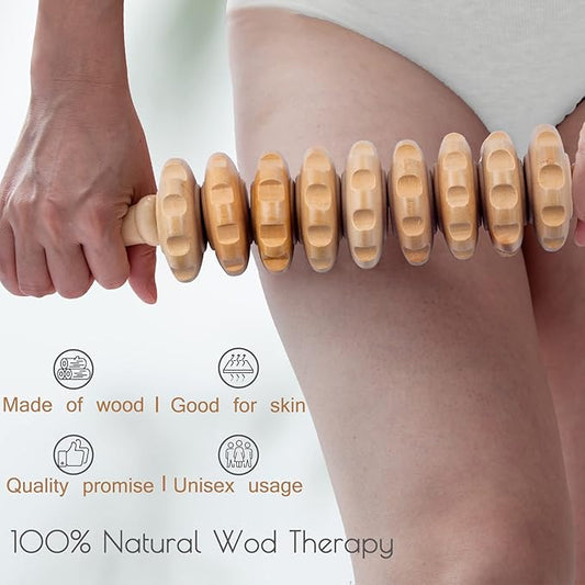 Wooden massage roller Wooden therapy massage tools for body shaping, Anti-cellulite wooden roller masssager, Fascia wood massage roller, Roller
