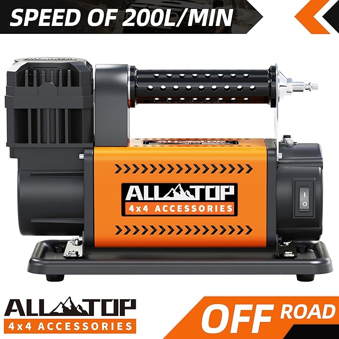ALL-TOP Air Compressor with Digital Pressure Gauge Tire Inflator Kit, 12V Portable Inflator 7.06ft3Min, Offroad Air Pump for Truck Tires, Heavy Duty Max 150 PSI for 4x4 Vehicle  RV