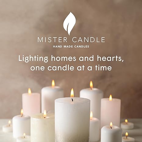 Mister Candle - 3 inch by 4 inch Tall Citronella Scented Pillar Candles (Set of 3) - Indoor  Outdoor Use