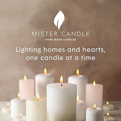 Mister Candle - 3 inch by 4 inch Tall Citronella Scented Pillar Candles (Set of 3) - Indoor  Outdoor Use