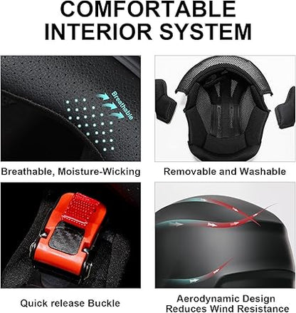 TRIANGLE Motorcycle Helmets Full Face Motorcycle Helmet for Men & Women with Tinted and Clear Visor Meet Dot Approved